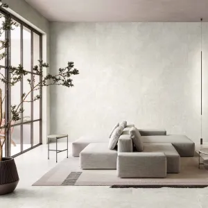 Deluxe Limestone White Stone Effect Porcelain Tile 60x120cm Matt