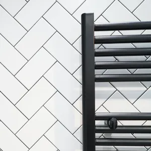 Deluxe Metro Flat White Wall Tile Matt 7.5x15cm