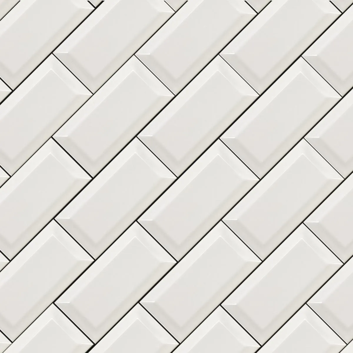 Deluxe Mini Metro Bevelled Edge Wall Tile Gloss 7.5x15cm