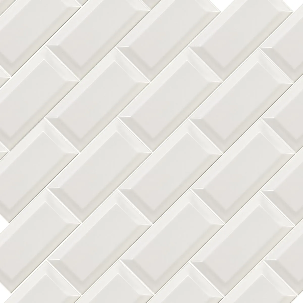 Deluxe Mini Metro Bevelled Edge Wall Tile Gloss 7.5x15cm