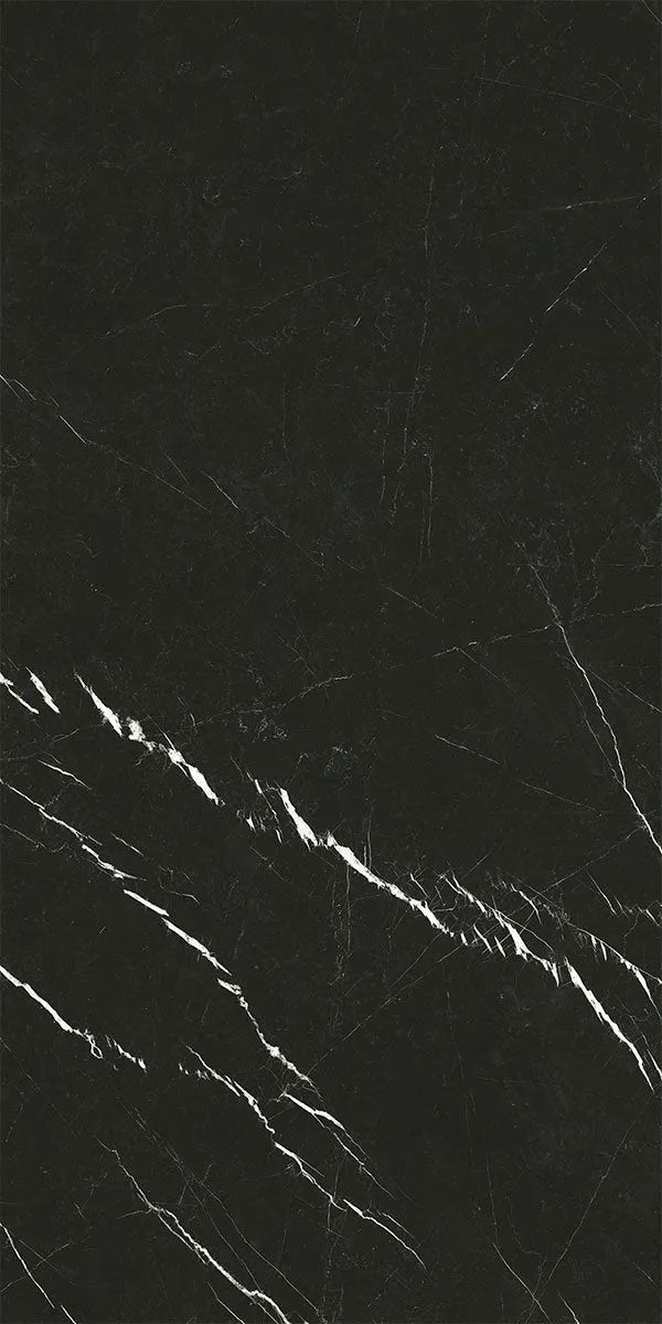 Deluxe Nero Marquinia Marble Effect Porcelain Tile 60x120cm Matt