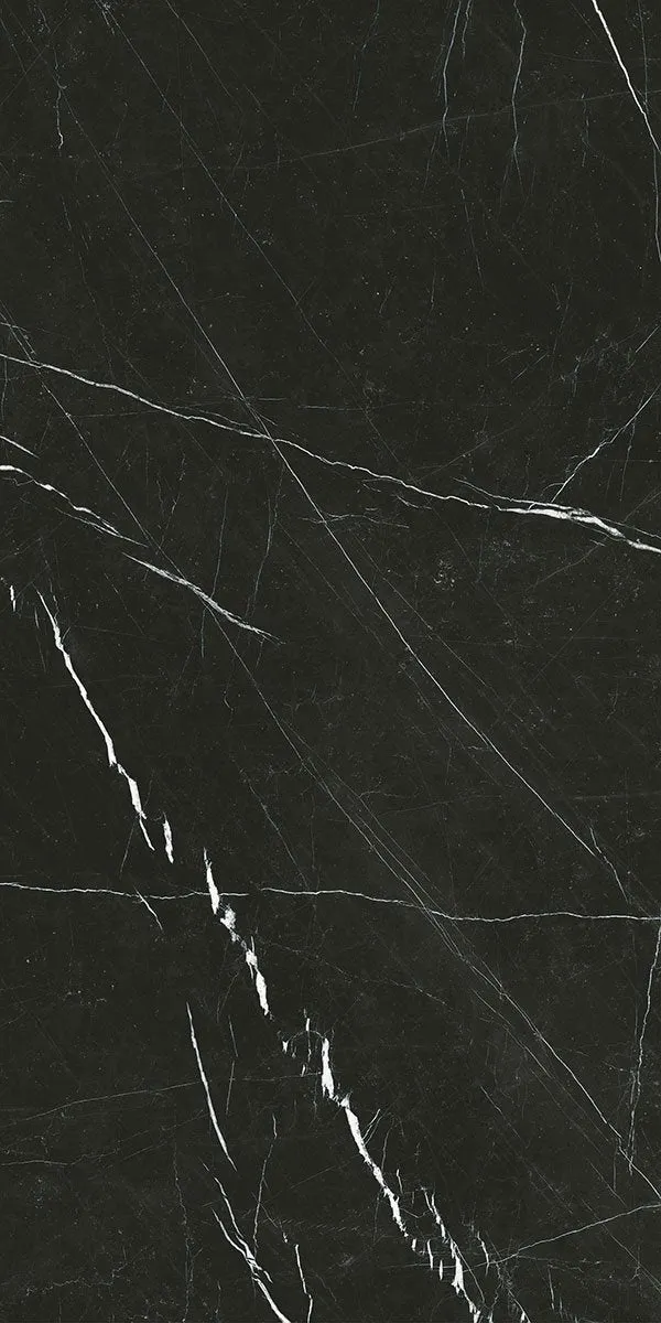 Deluxe Nero Marquinia Marble Effect Porcelain Tile 60x120cm Matt