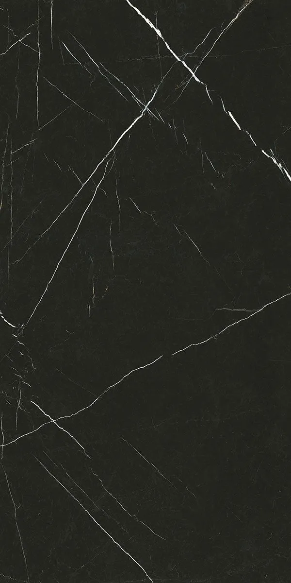 Deluxe Nero Marquinia Marble Effect Porcelain Tile 60x120cm Matt