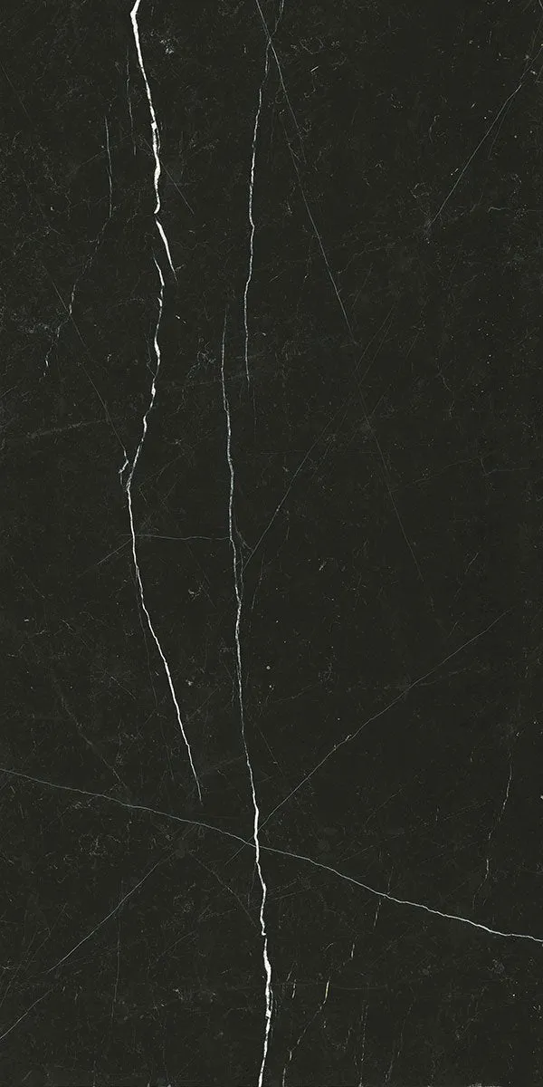 Deluxe Nero Marquinia Marble Effect Porcelain Tile 60x120cm Matt