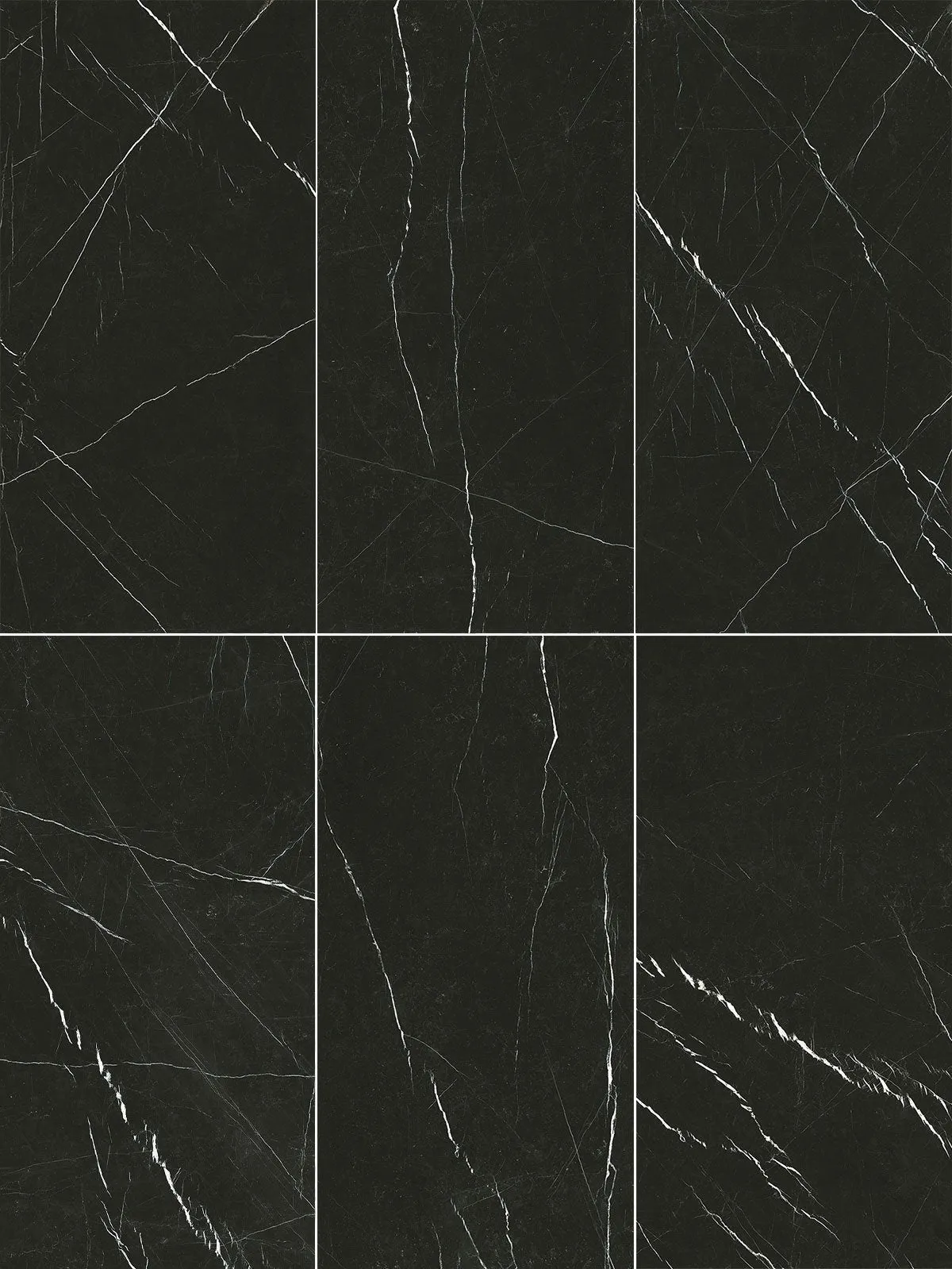 Deluxe Nero Marquinia Marble Effect Porcelain Tile 60x120cm Matt