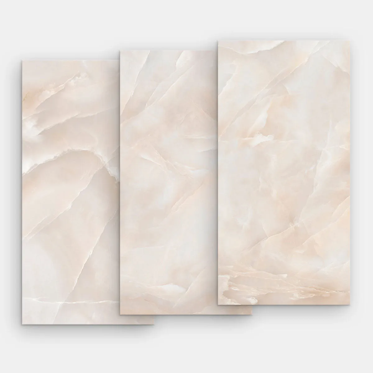 Deluxe Onyx Rose Marble Effect Porcelain Tile 60x120cm Gloss