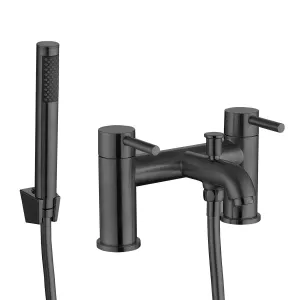 Deluxe Pembroke Deck Mounted Bath Shower Mixer with Handset - Gun Metal