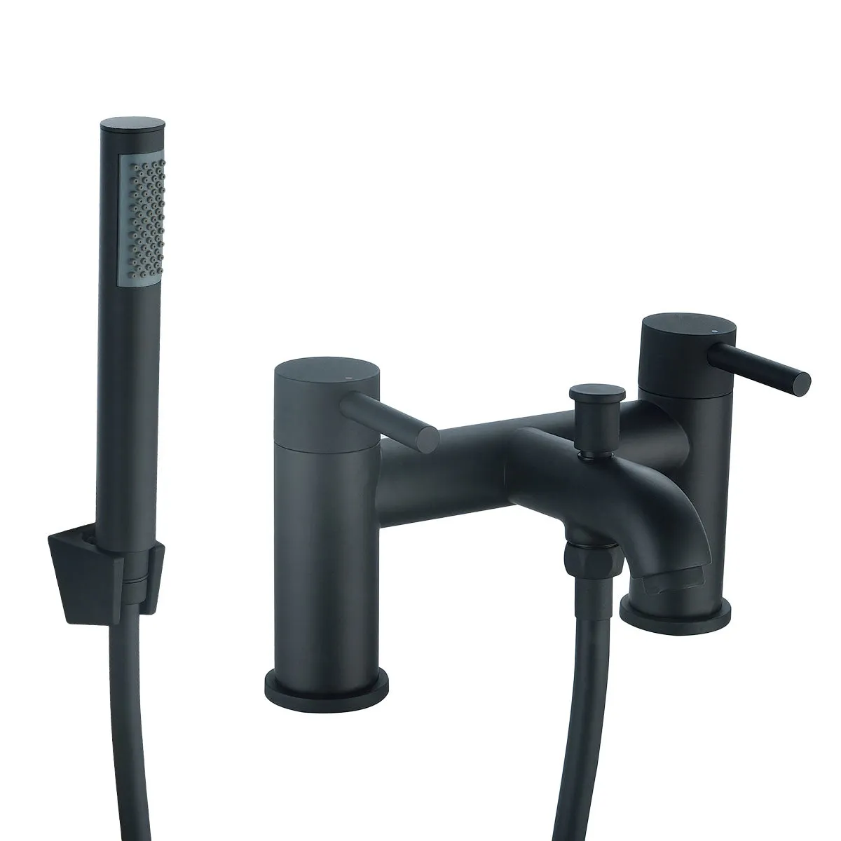 Deluxe Pembroke Deck Mounted Bath Shower Mixer with Handset - Matt Black