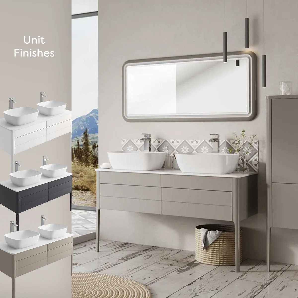 Doro 1200mm Wall Mounted Vanity Unit With Worktop