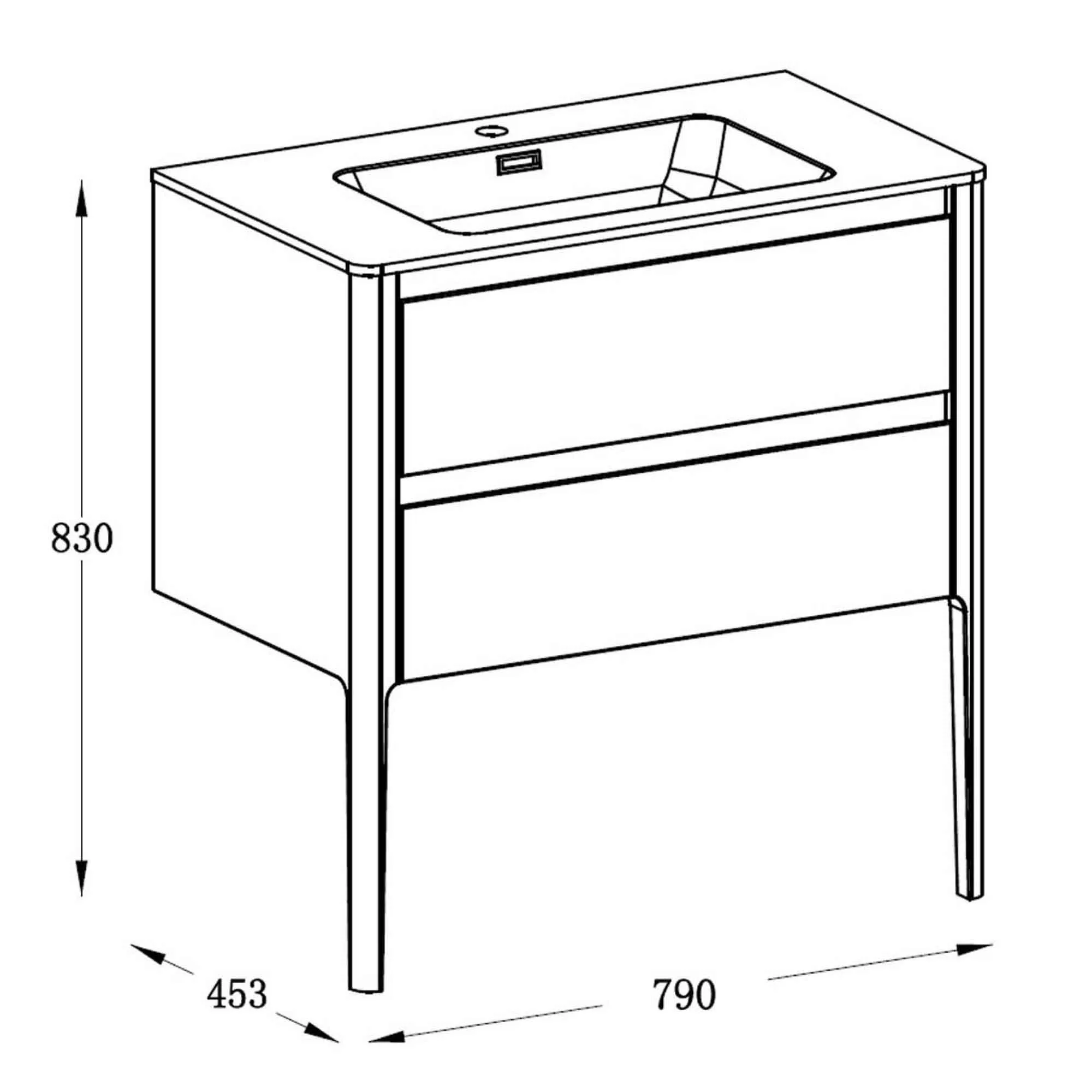 Doro II Wall Mounted Vanity Unit with Basin