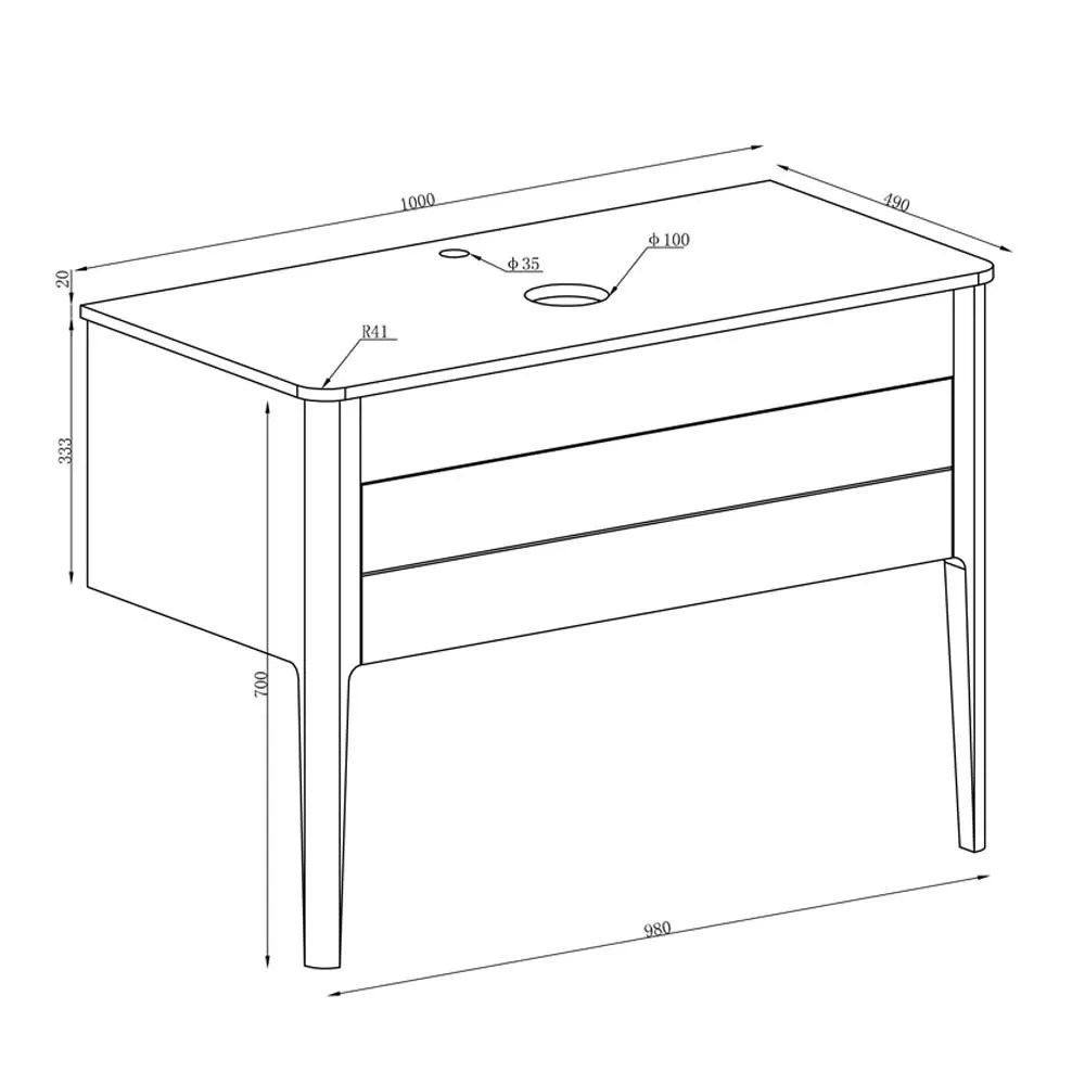 Doro Wall Mounted Vanity Unit With Worktop