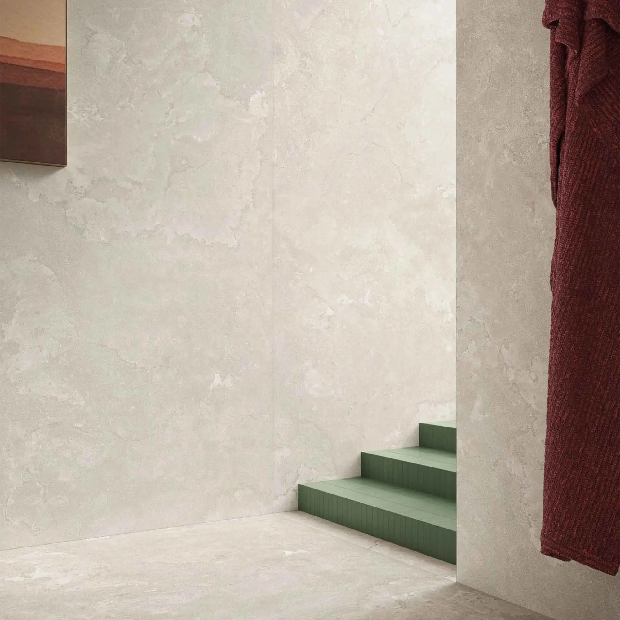 Dorset Bianco Stone Effect Cross Cut Porcelain Tile 80x80cm Matt