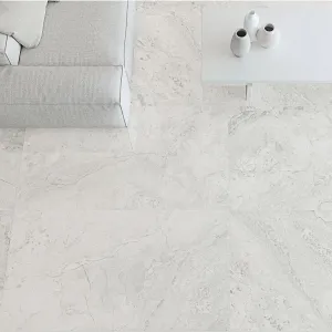 Dreamy Cloud 4D Shaped Marble Effect Porcelain Tile 100x100cm Matt