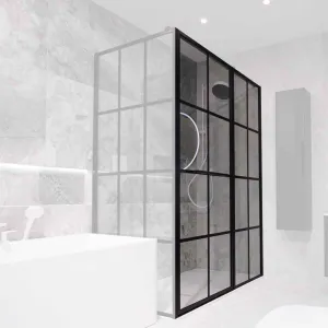Drench FRAME Lite Shower Door Hinged To Inline Panel