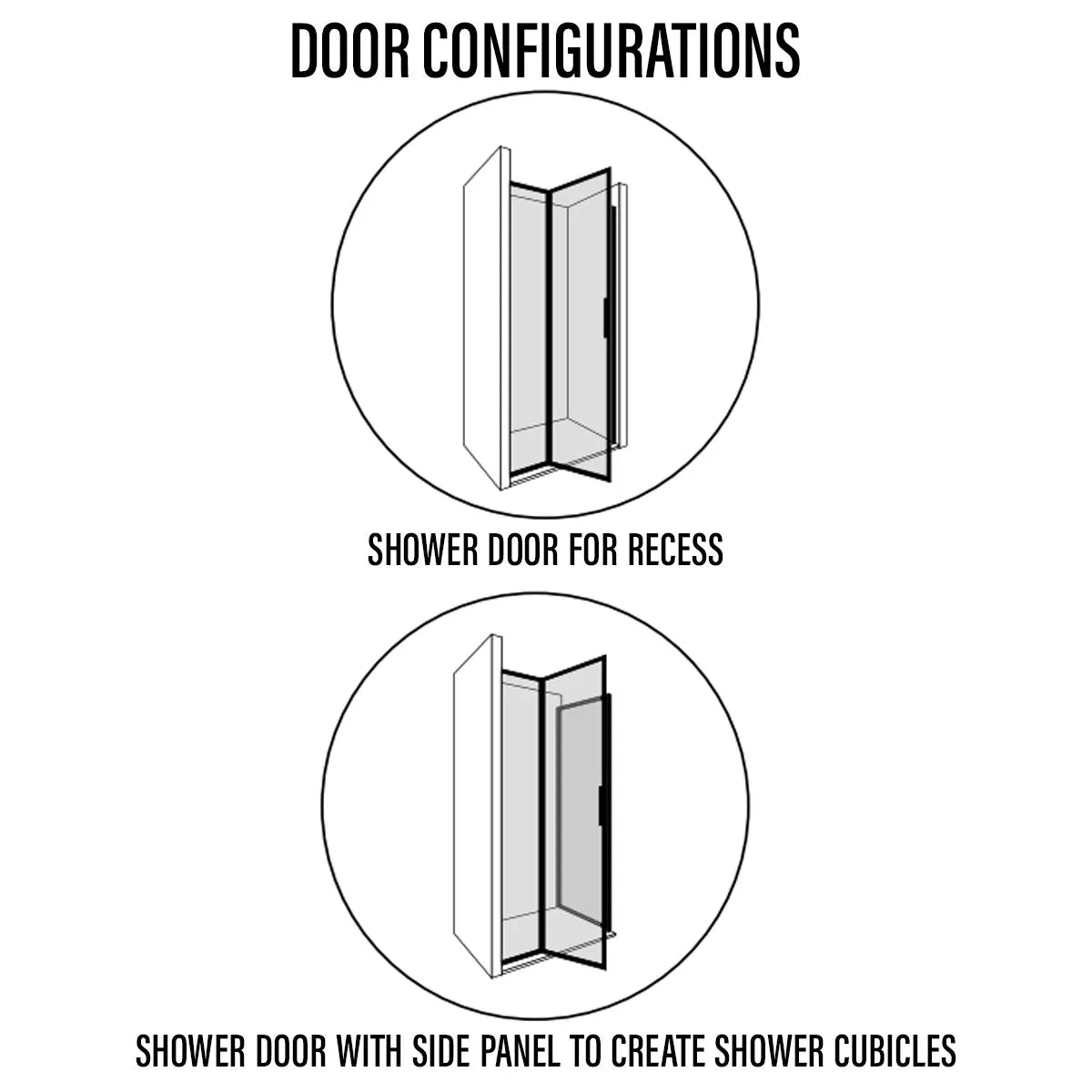 Drench FRAME Lite Shower Door Hinged To Inline Panel
