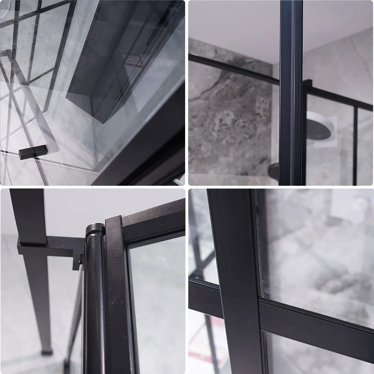 Drench FRAME Lite Shower Door Hinged To Inline Panel