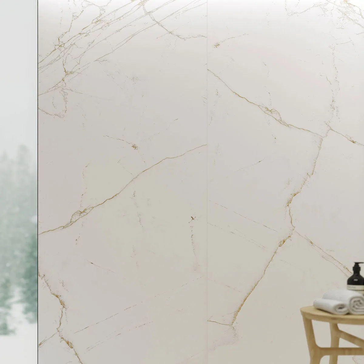 Dual White 4D Textured Marble Effect Porcelain Tile 100x100cm Matt