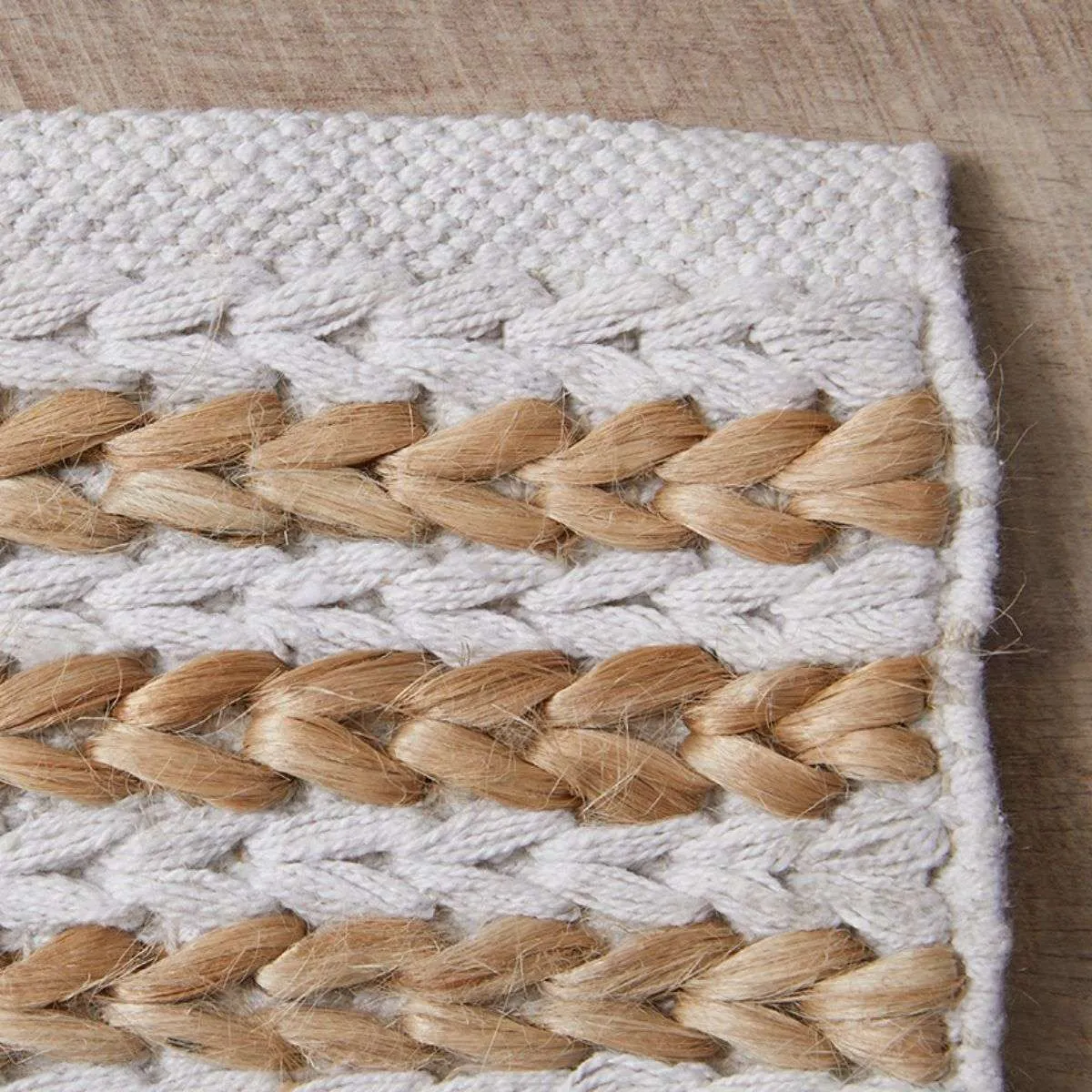 Duke Braided Cotton Jute Rug - Runner Mocka