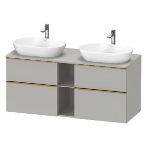 Duravit D-Neo 1400 Wall Mounted 4-Drawer Double Vanity Unit With Worktop - Concrete Grey
