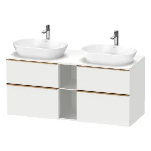 Duravit D-Neo 1400 Wall Mounted 4-Drawer Double Vanity Unit With Worktop - Matt White