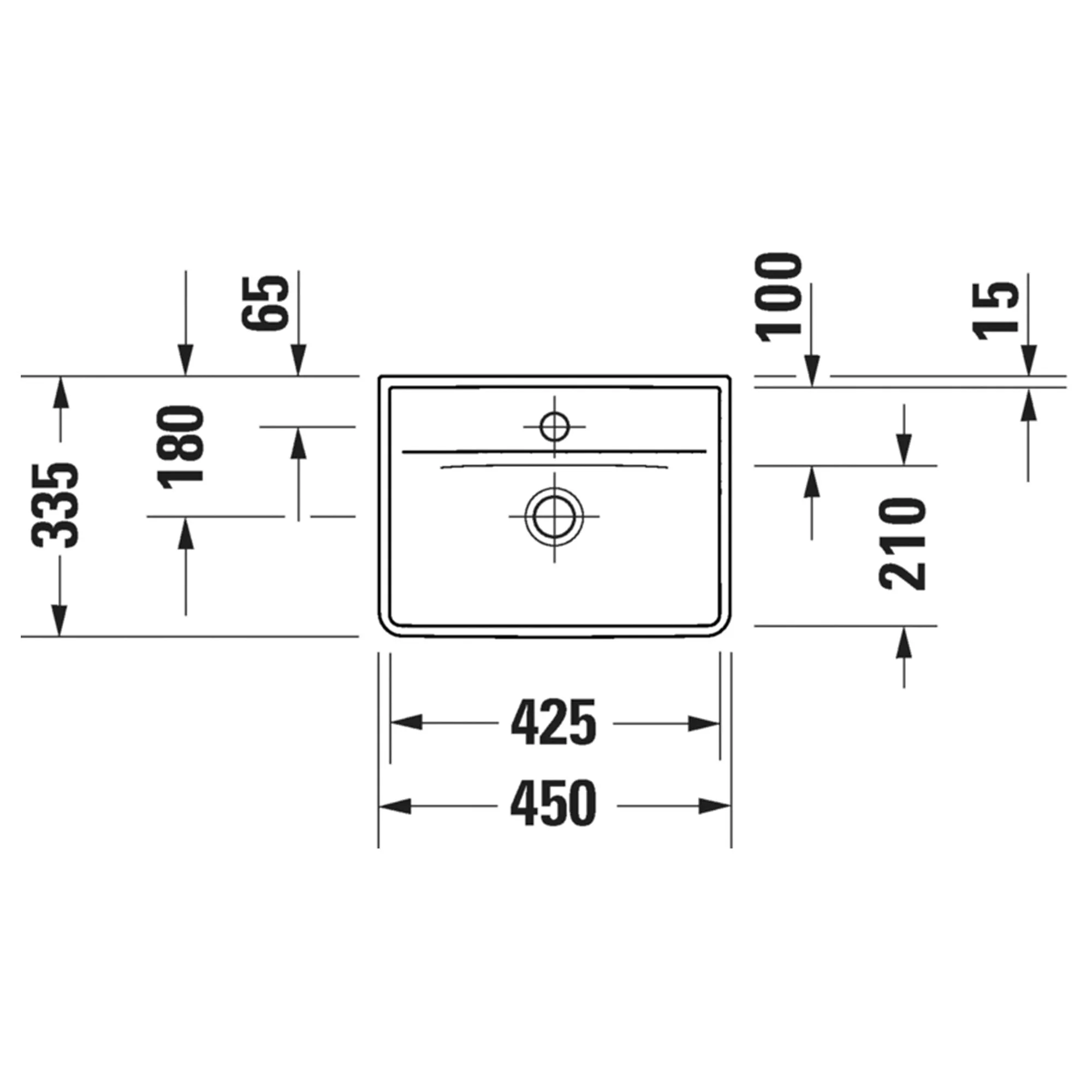 Duravit D-Neo 450 Cloakroom Basin Rectangular