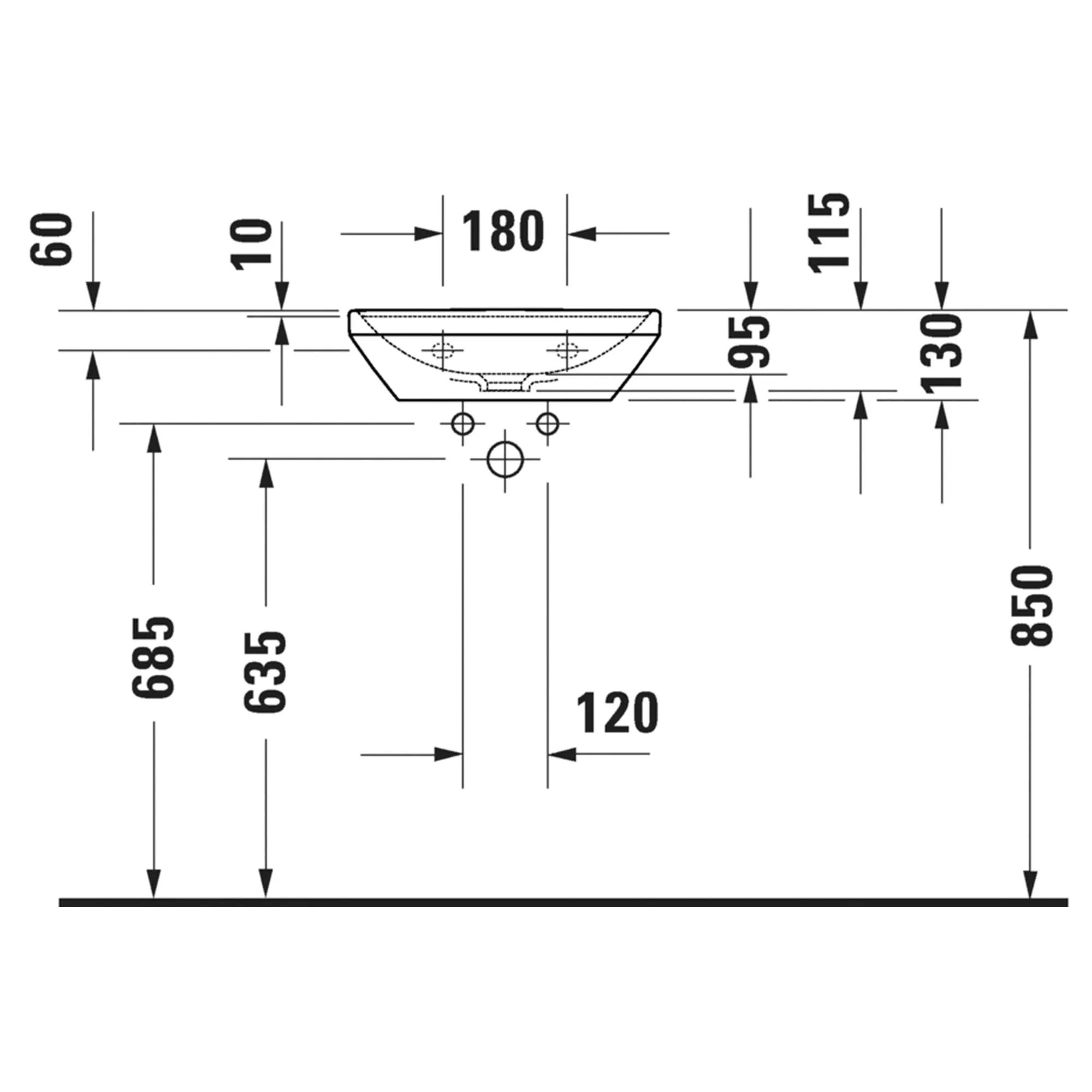 Duravit D-Neo 450 Cloakroom Basin Rectangular