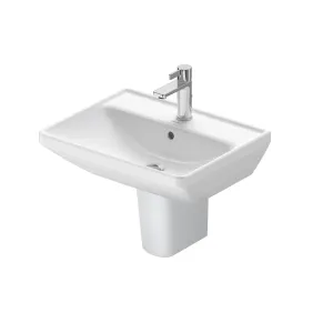 Duravit D-Neo 550 Square White Basin With Semi-Pedestal