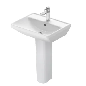Duravit D-Neo 550 Square White Basin With Standard Pedestal