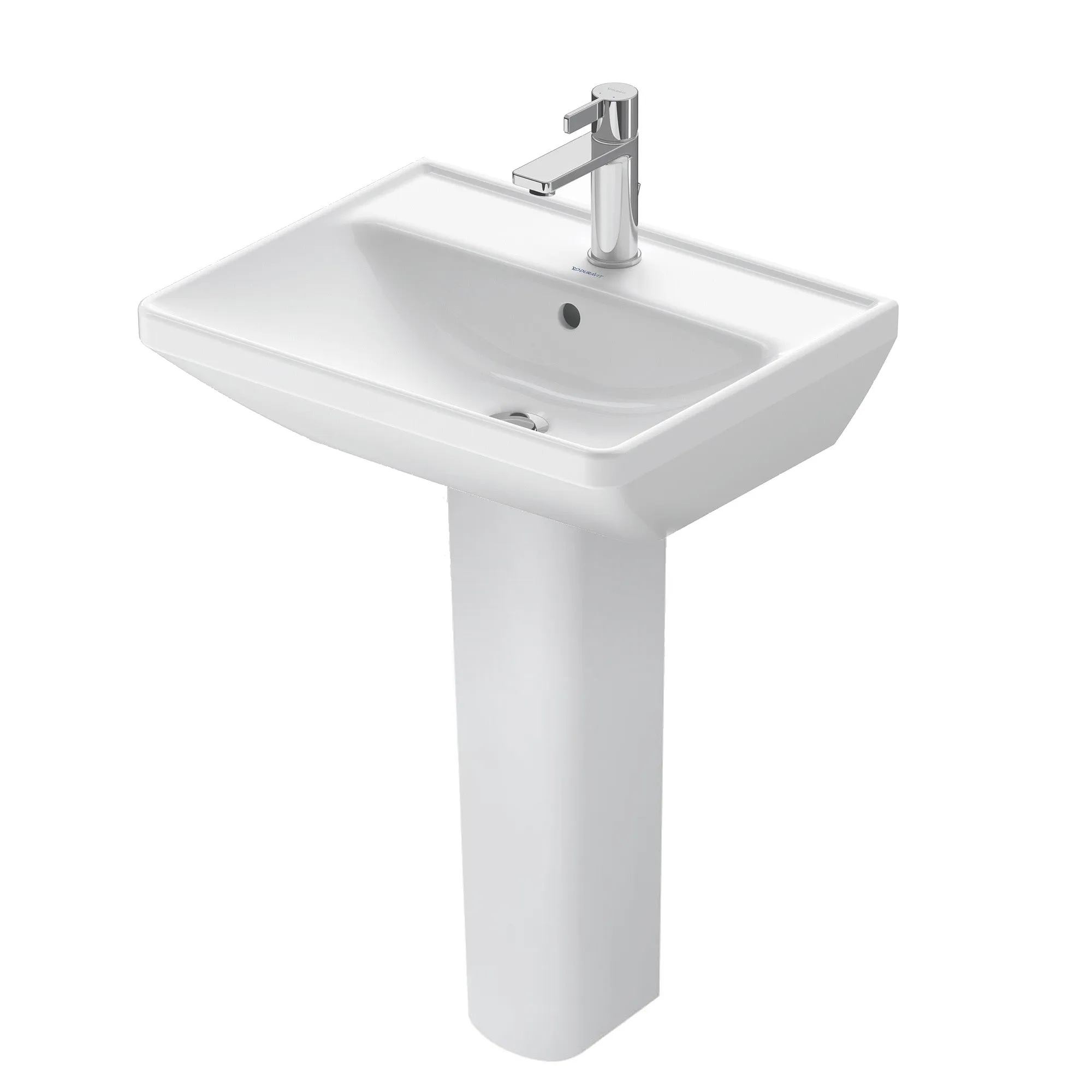 Duravit D-Neo 550 Square White Basin With Standard Pedestal