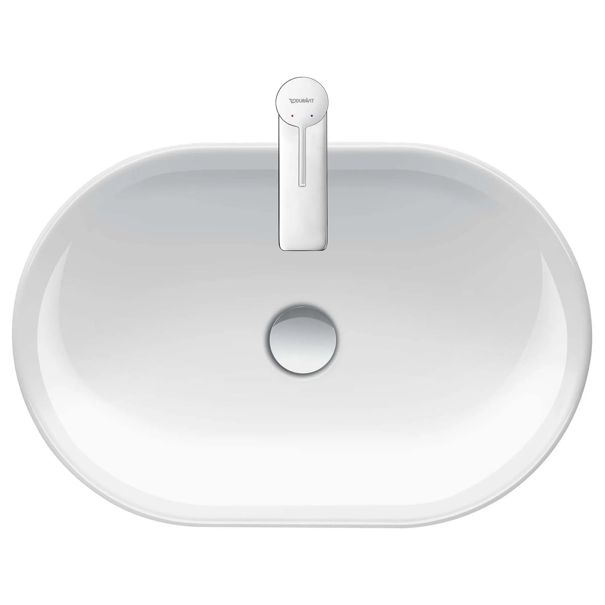 Duravit D-Neo 600 Oval Countertop Basin - Gloss White