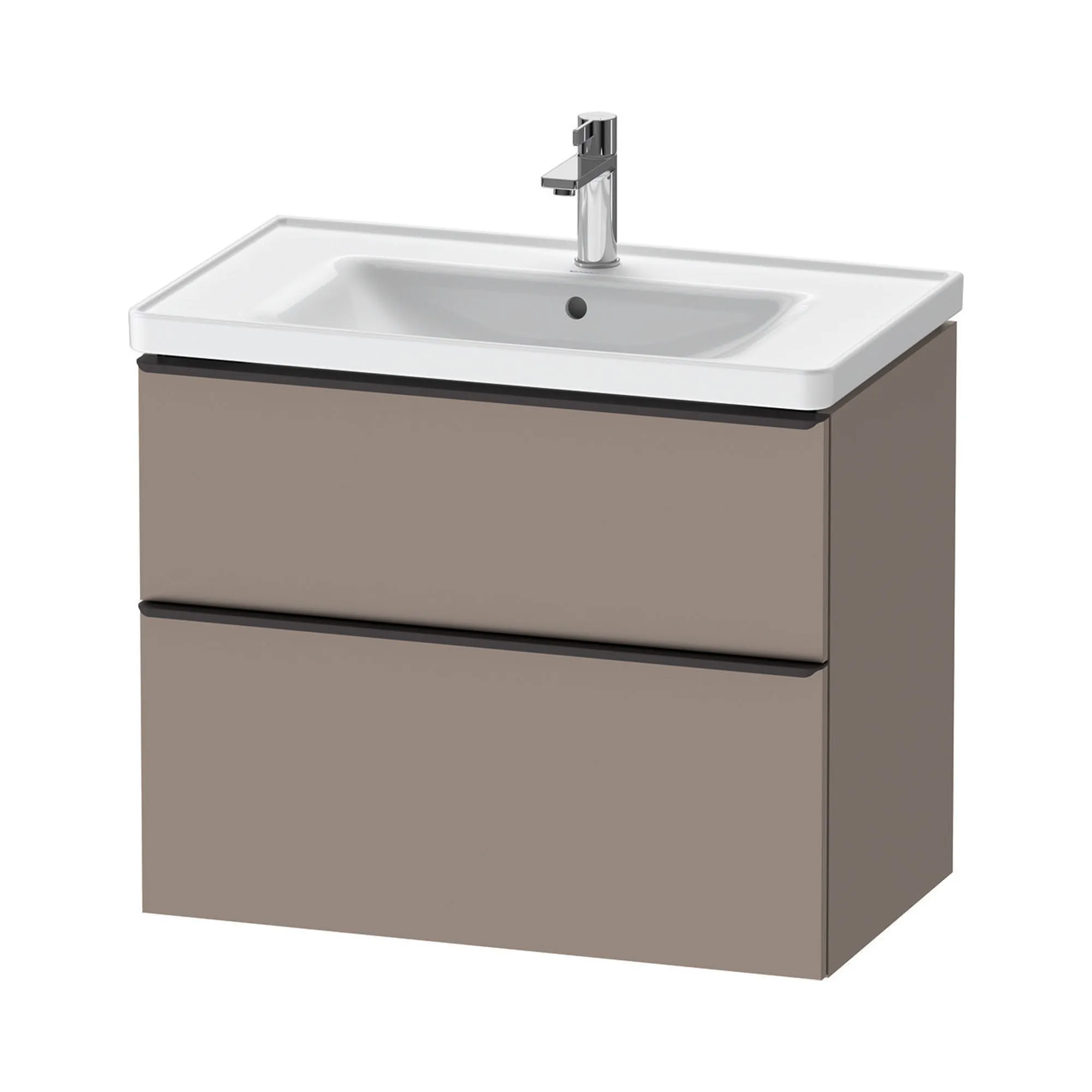 Duravit D-Neo Wall Mounted 2-Drawer Vanity Unit With Ceramic Basin - Basalt