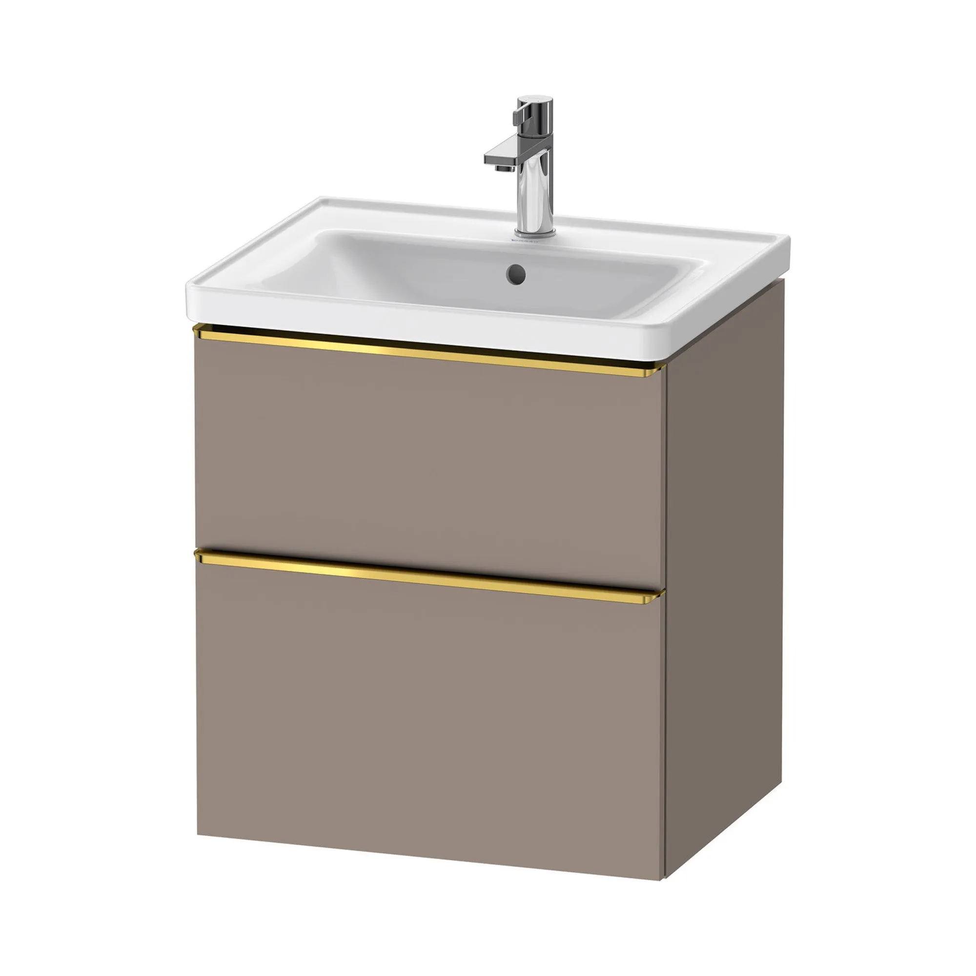 Duravit D-Neo Wall Mounted 2-Drawer Vanity Unit With Ceramic Basin - Basalt