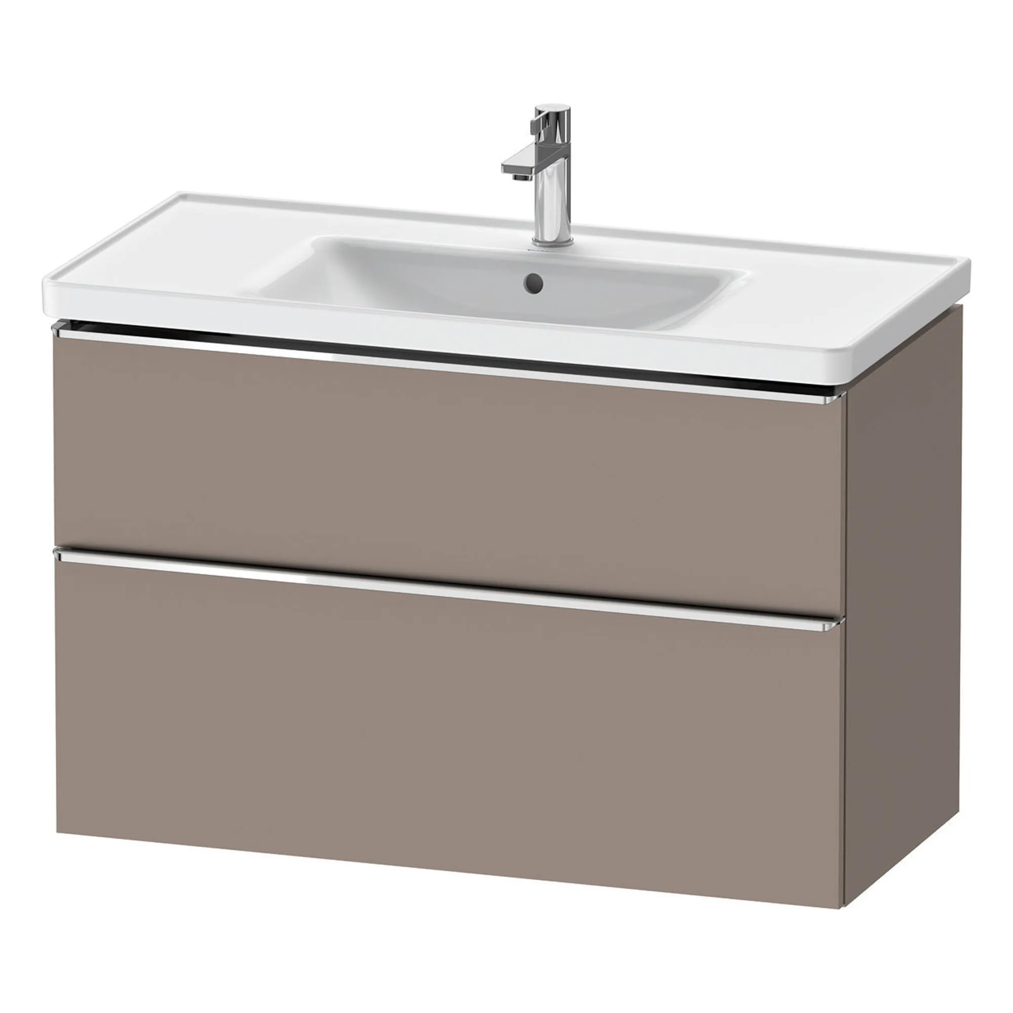 Duravit D-Neo Wall Mounted 2-Drawer Vanity Unit With Ceramic Basin - Basalt