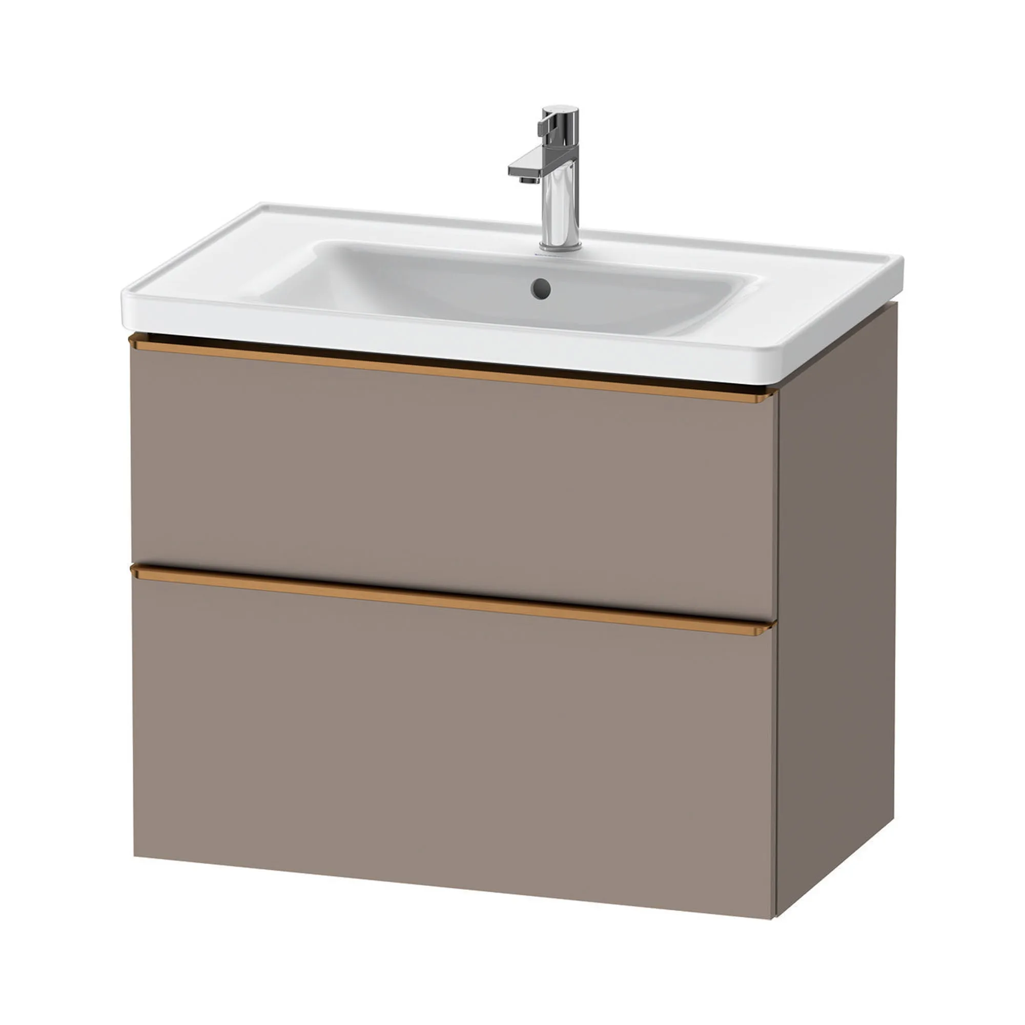Duravit D-Neo Wall Mounted 2-Drawer Vanity Unit With Ceramic Basin - Basalt