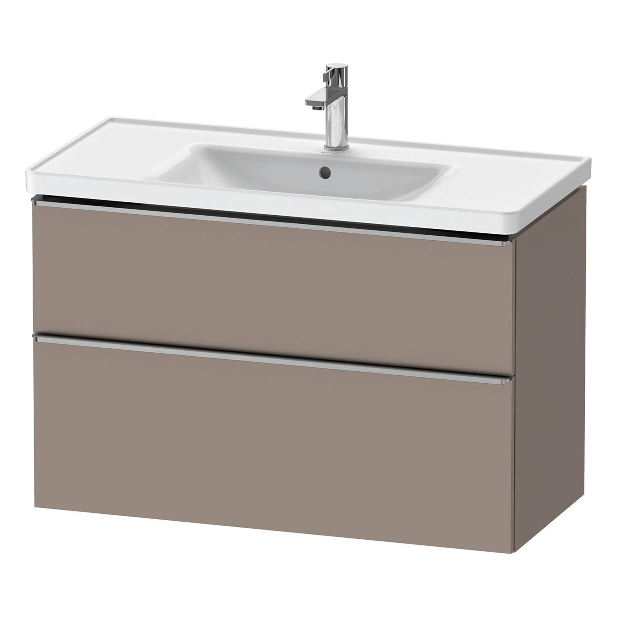 Duravit D-Neo Wall Mounted 2-Drawer Vanity Unit With Ceramic Basin - Basalt