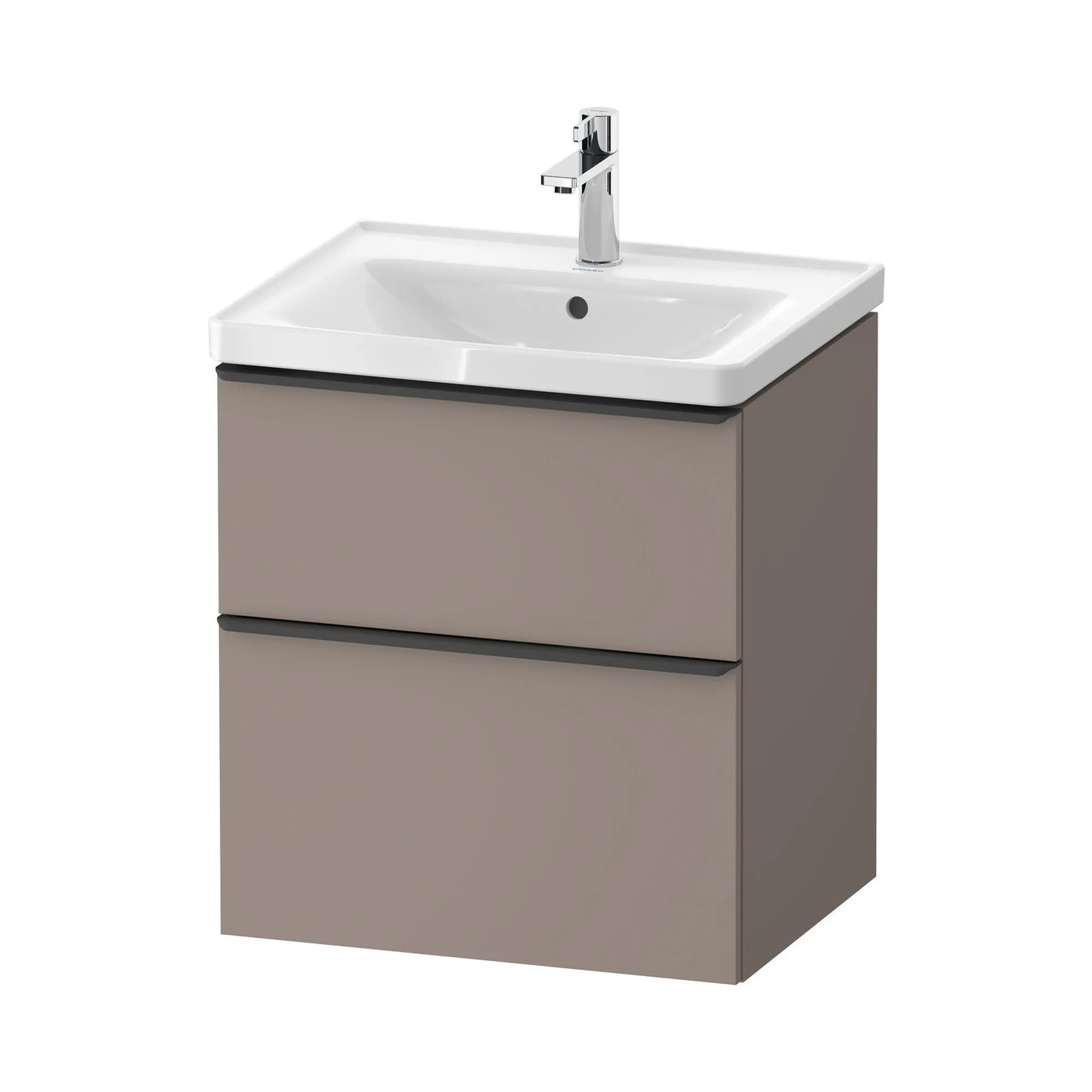 Duravit D-Neo Wall Mounted 2-Drawer Vanity Unit With Ceramic Basin - Basalt
