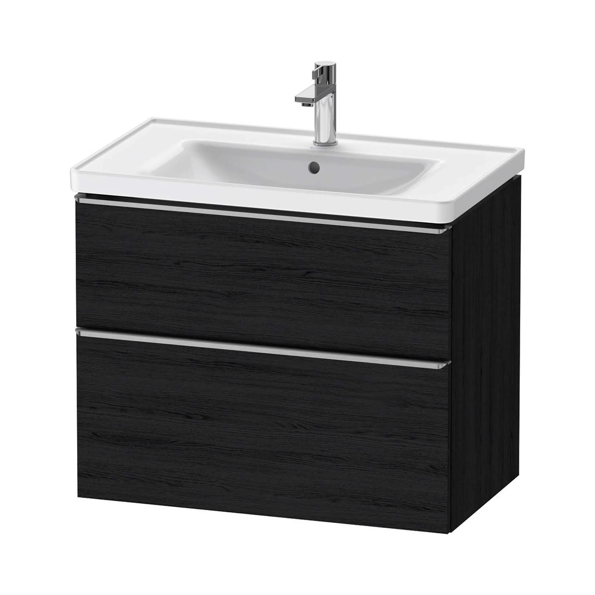 Duravit D-Neo Wall Mounted 2-Drawer Vanity Unit With Ceramic Basin - Black Oak