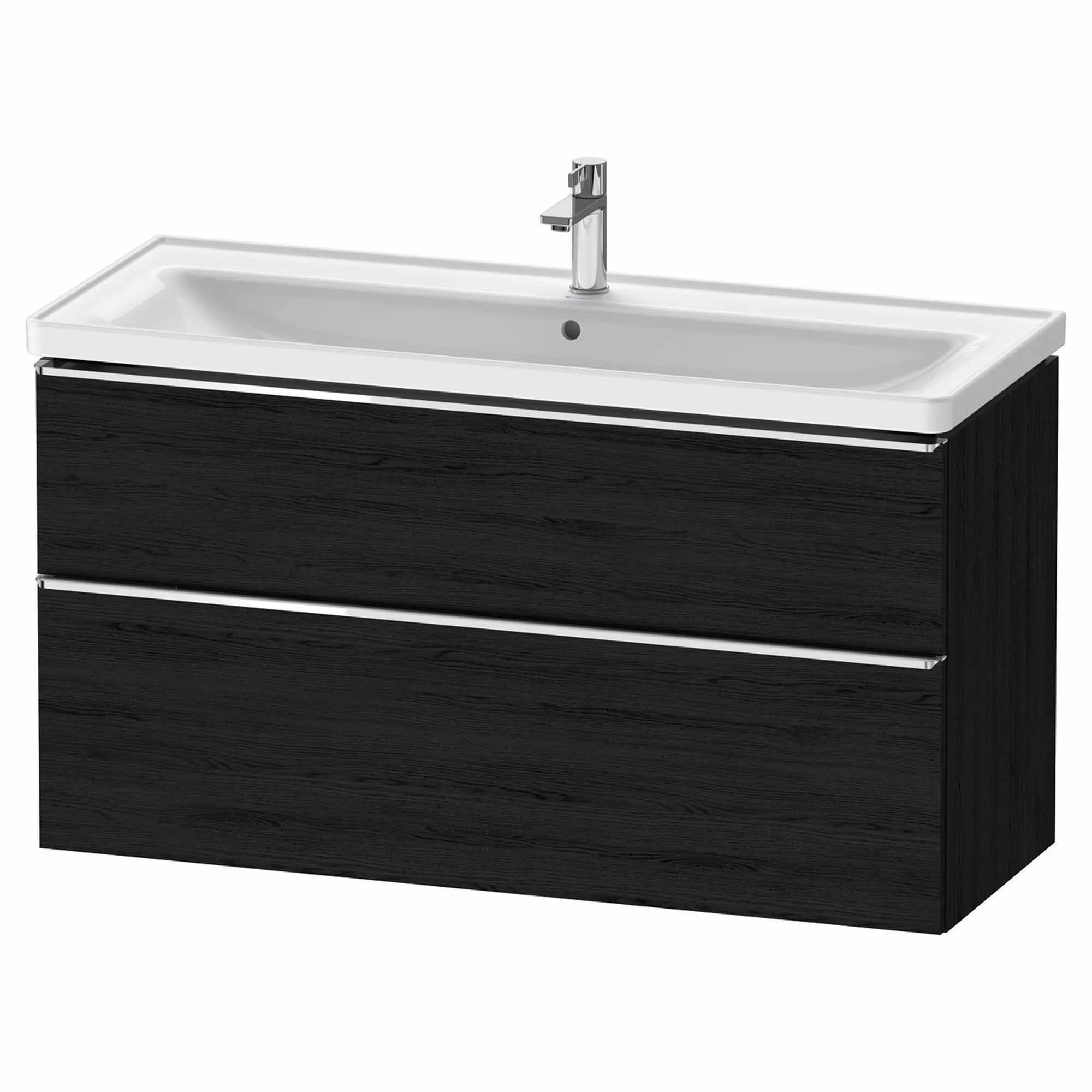 Duravit D-Neo Wall Mounted 2-Drawer Vanity Unit With Ceramic Basin - Black Oak