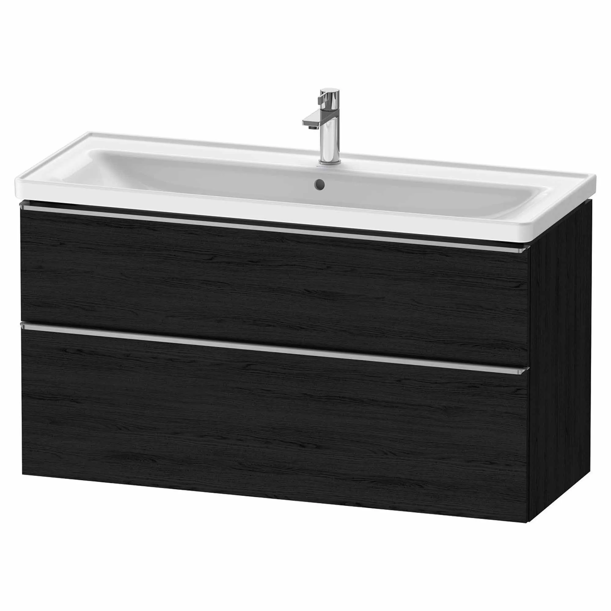 Duravit D-Neo Wall Mounted 2-Drawer Vanity Unit With Ceramic Basin - Black Oak