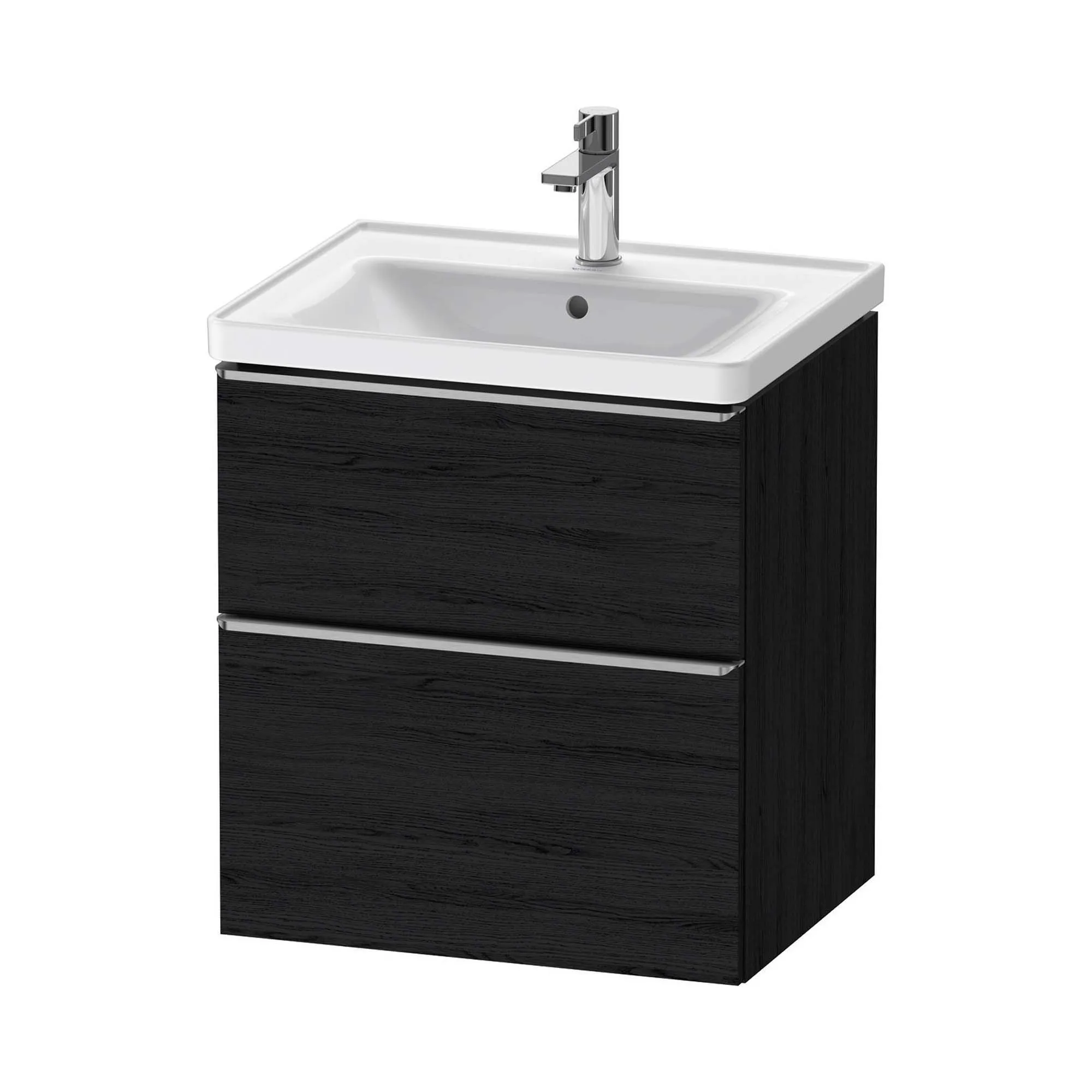 Duravit D-Neo Wall Mounted 2-Drawer Vanity Unit With Ceramic Basin - Black Oak