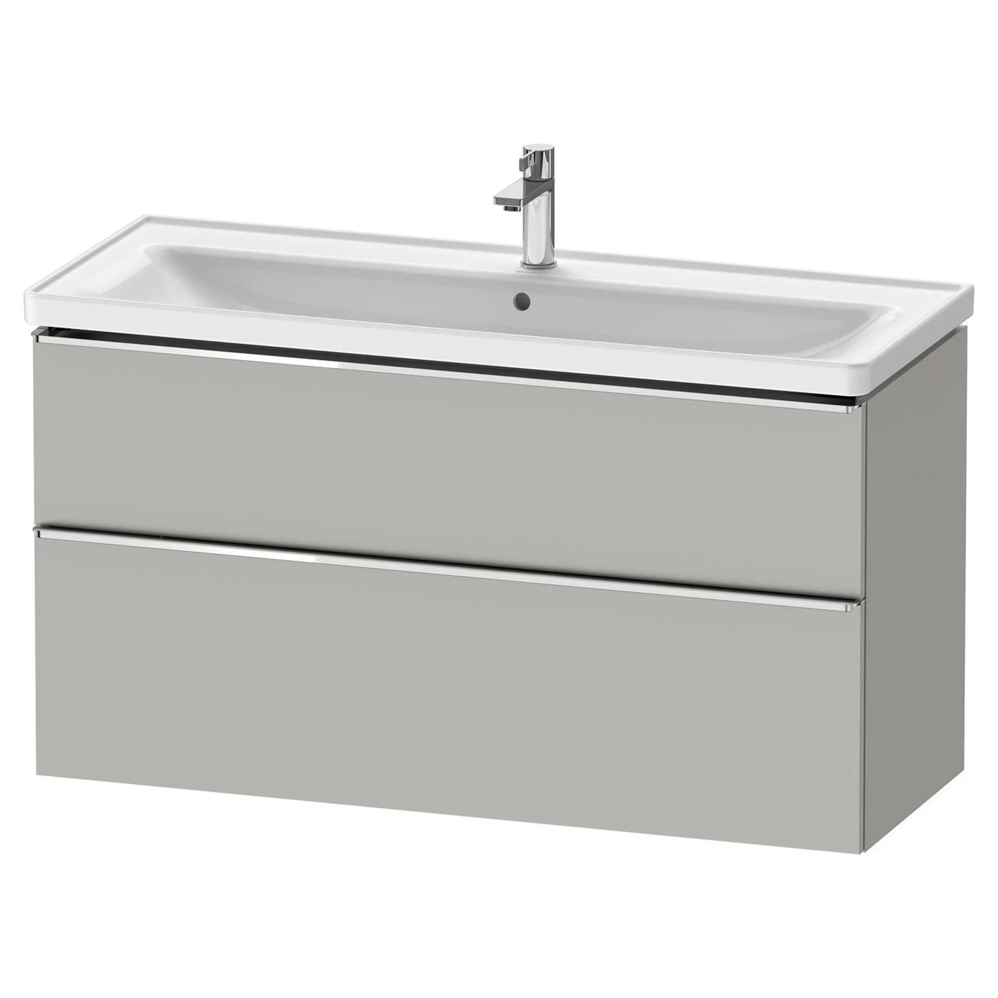Duravit D-Neo Wall Mounted 2-Drawer Vanity Unit With Ceramic Basin - Concrete Grey