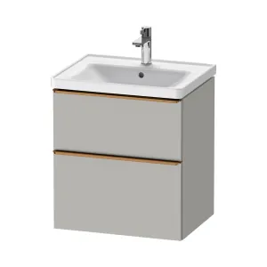 Duravit D-Neo Wall Mounted 2-Drawer Vanity Unit With Ceramic Basin - Concrete Grey