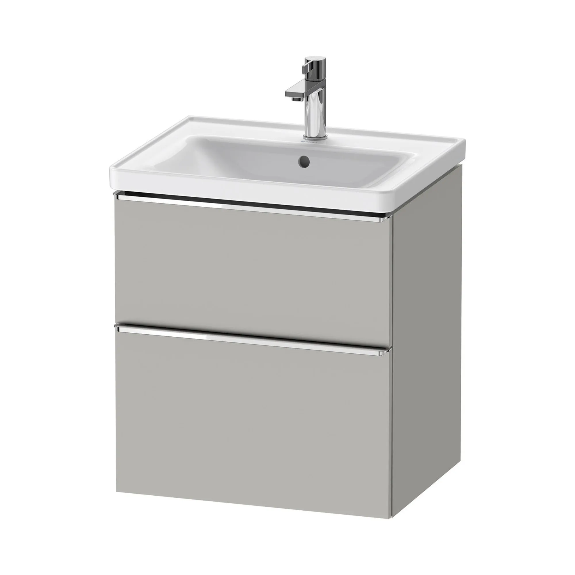 Duravit D-Neo Wall Mounted 2-Drawer Vanity Unit With Ceramic Basin - Concrete Grey