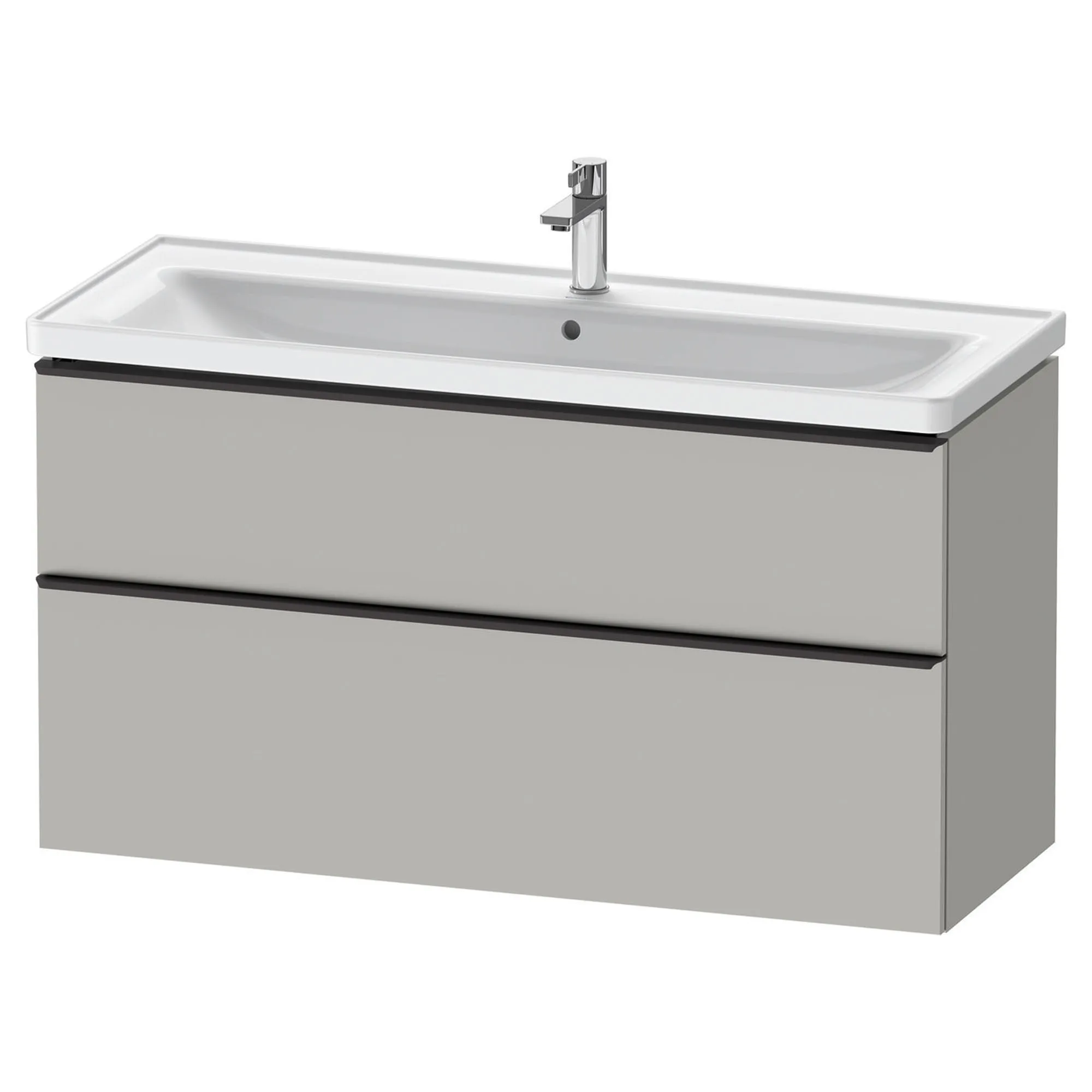 Duravit D-Neo Wall Mounted 2-Drawer Vanity Unit With Ceramic Basin - Concrete Grey