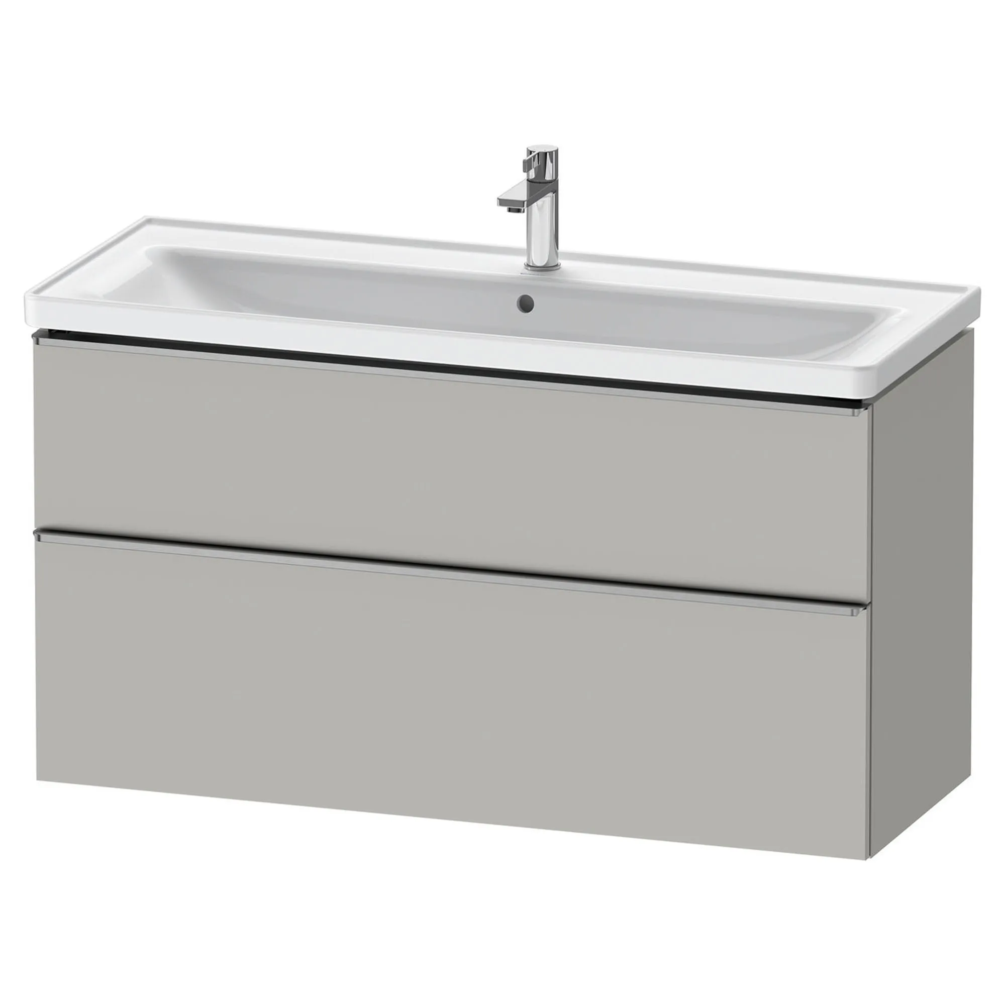 Duravit D-Neo Wall Mounted 2-Drawer Vanity Unit With Ceramic Basin - Concrete Grey