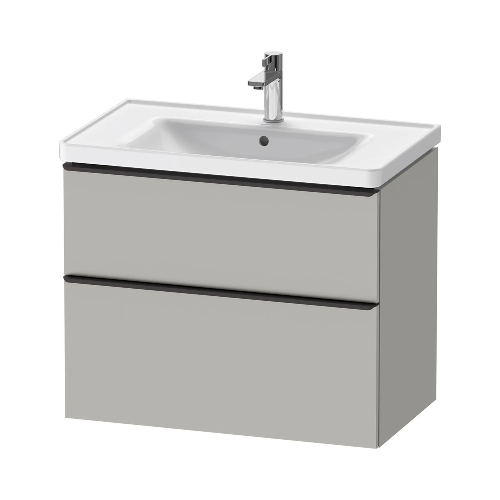 Duravit D-Neo Wall Mounted 2-Drawer Vanity Unit With Ceramic Basin - Concrete Grey