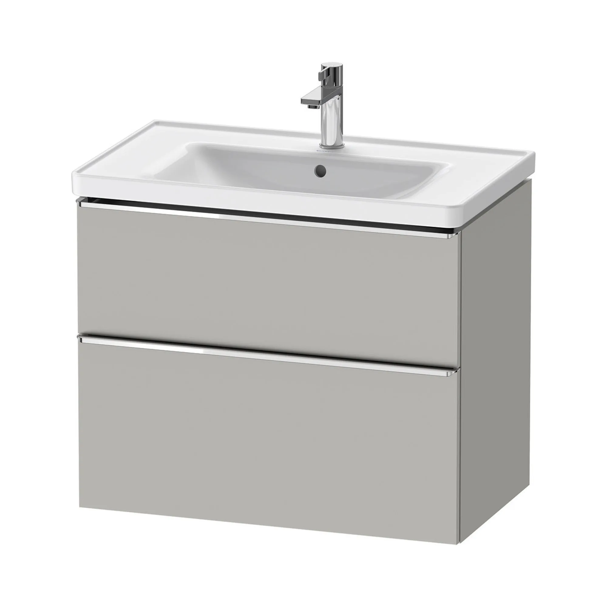 Duravit D-Neo Wall Mounted 2-Drawer Vanity Unit With Ceramic Basin - Concrete Grey