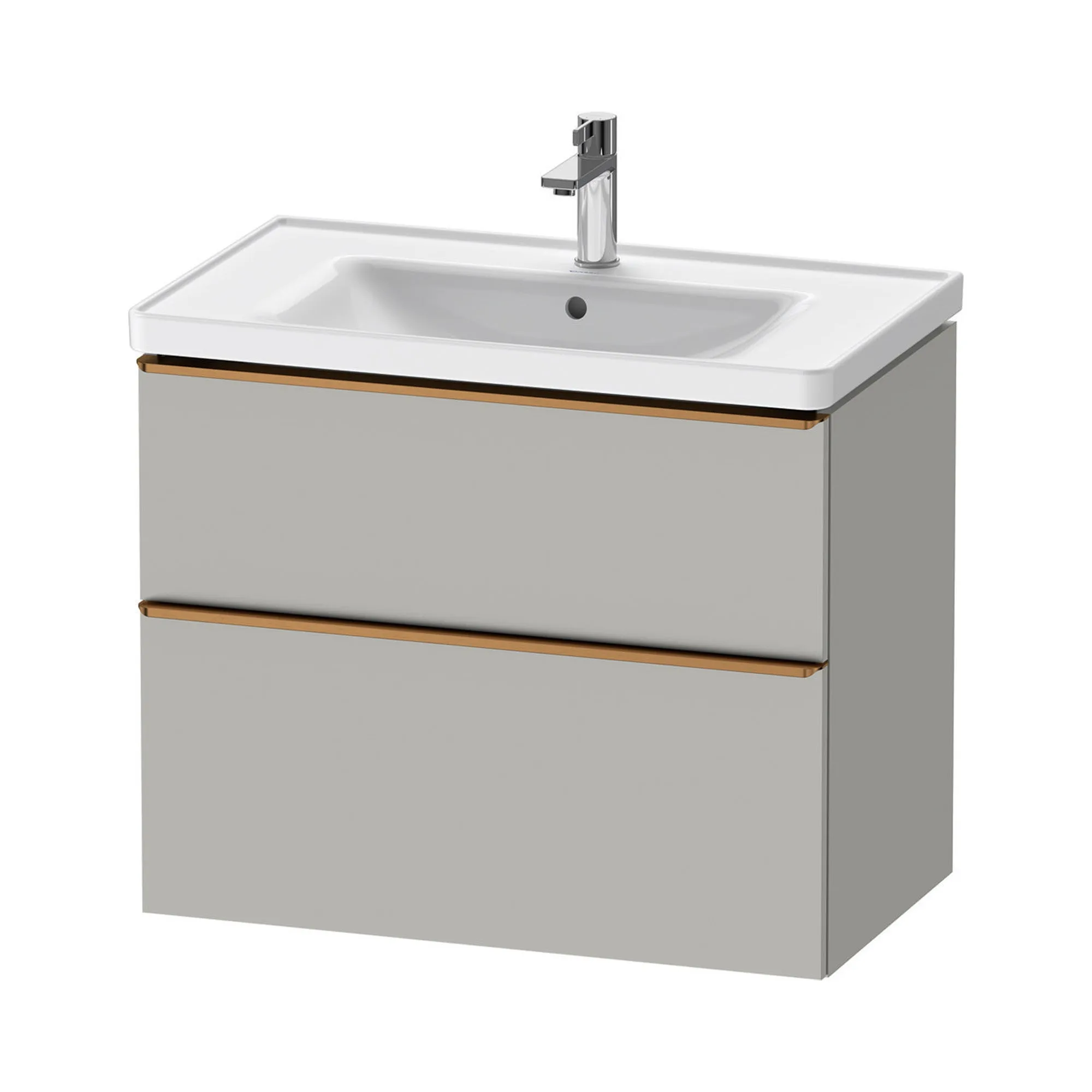 Duravit D-Neo Wall Mounted 2-Drawer Vanity Unit With Ceramic Basin - Concrete Grey