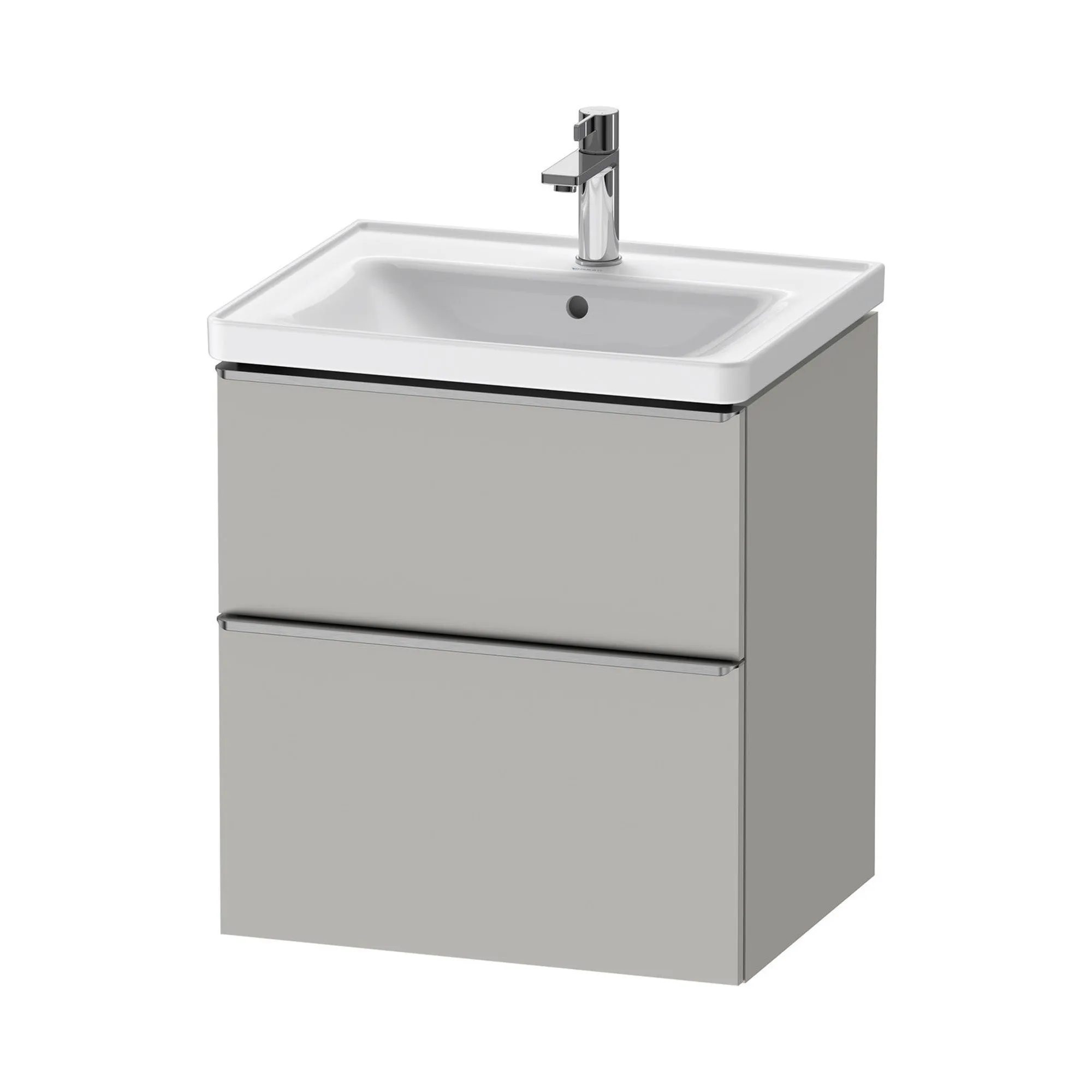 Duravit D-Neo Wall Mounted 2-Drawer Vanity Unit With Ceramic Basin - Concrete Grey