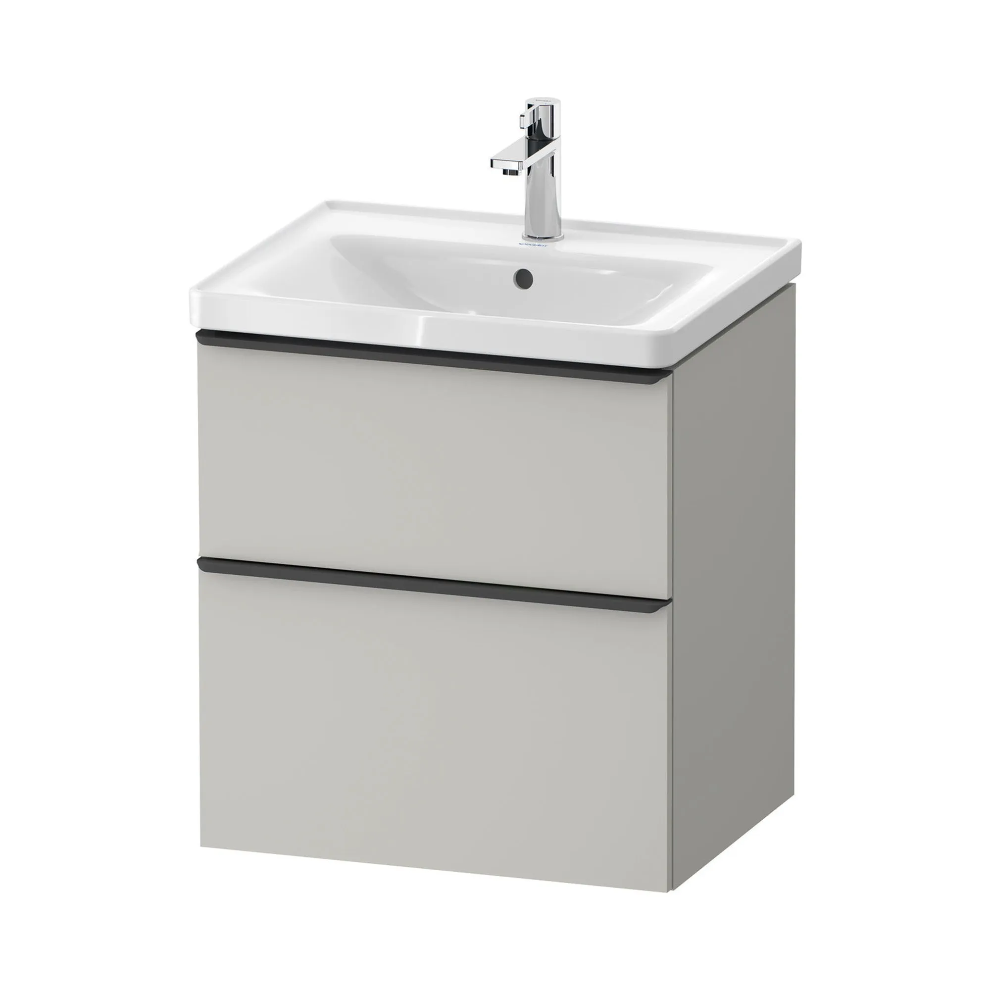 Duravit D-Neo Wall Mounted 2-Drawer Vanity Unit With Ceramic Basin - Concrete Grey